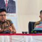 Pj Bupati Buton Selatan, Muhammad Ridwan Badallah bersama Kepala Dinas Kominfo Buton Selatan Jafar saat membuka kegiatan sosialisasi aplikasi Surat Masuk dan Keluar (Sumaker).